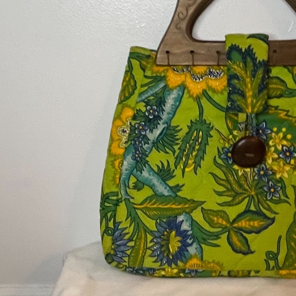 Sixties vintage grandma chic quilted wood handbag - Picture 8 of 13